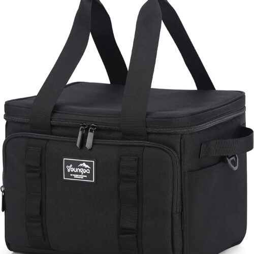 18L Small Insulated Cooler Bag Soft Sided Portable Collapsible ice Cooler for Beach, Camping, 24-Can, Leakproof