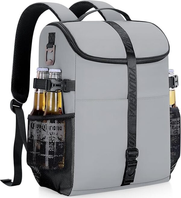 Cooler Backpack Insulated Waterproof for Men and Women, Soft Side Backpack Cooler Bag for Beach Travel Camping (Grey, Medium) Cooler Backpack Insulated Waterproof for Men and Women, Soft Side Backpack Cooler Bag for Beach Travel Camping (Grey, Medium)